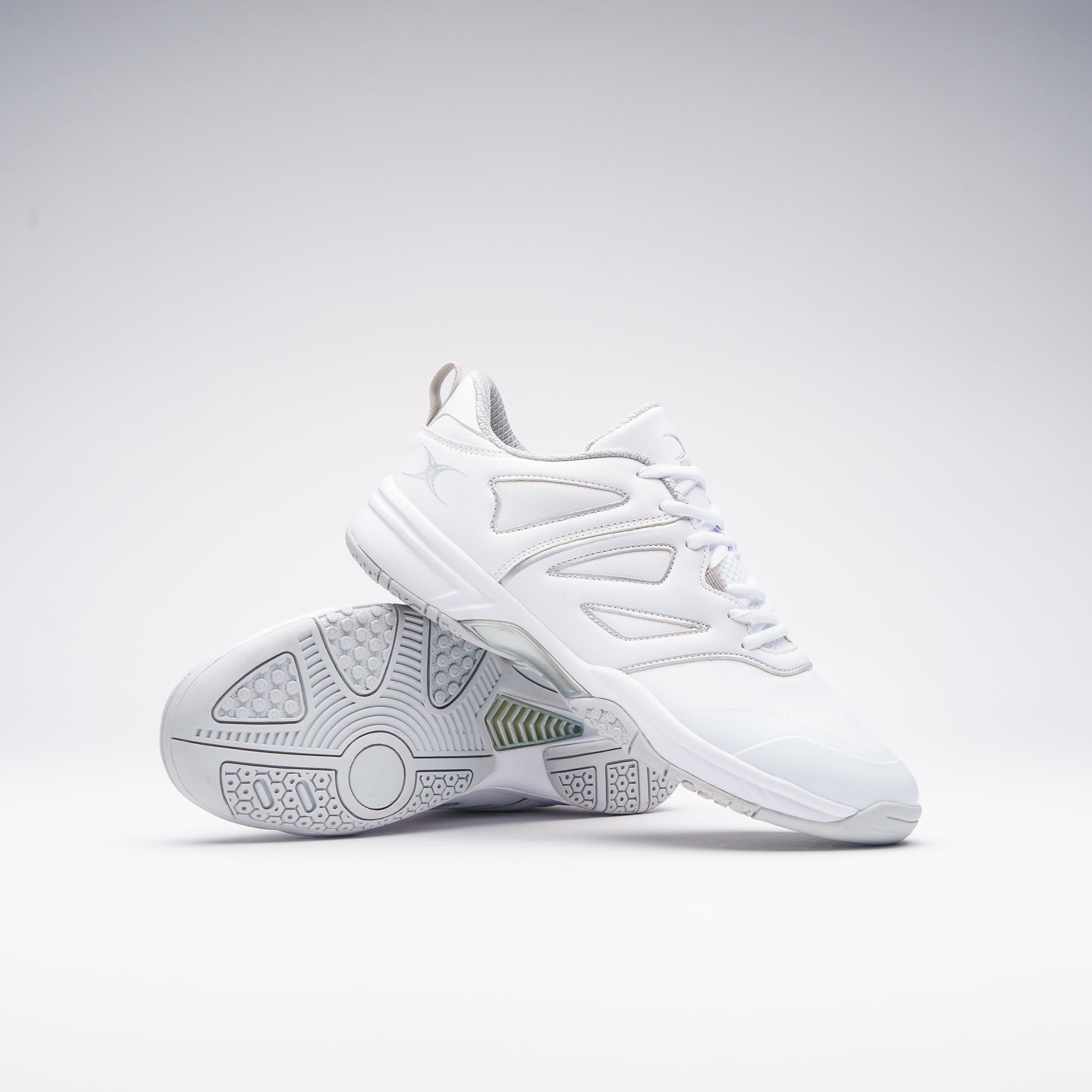 NSCC24Shoes Gilbert Netball Volt Shoe White Silver Main