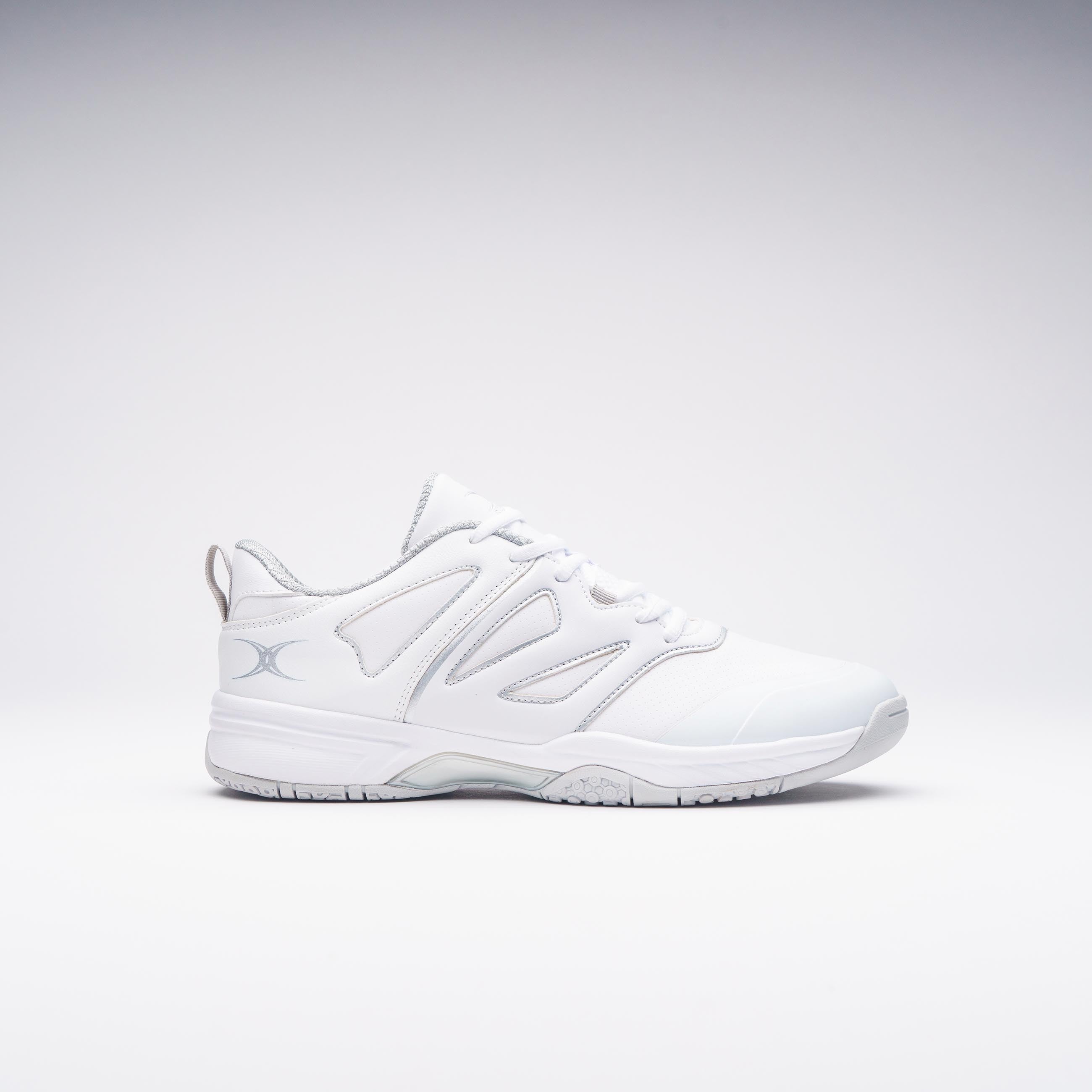 NSCC24Shoes Gilbert Netball Volt Shoe White Silver, Outstep